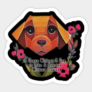 dog in garden Sticker